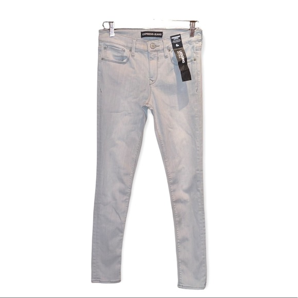 EXPRESS Gray Performance Stretch Mid Rise Jean Leggings 6R NWT
